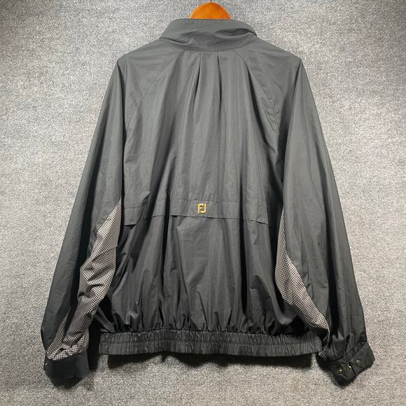 DryJoys by FootJoys Full Zip Jacket Men's XL Black/Houndstooth Rain/Wind Breaker - Picture 10 of 11